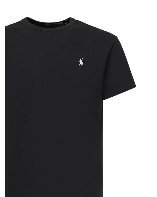 Polo Ralph Lauren Black Logo-embroidered T-sshirt for men