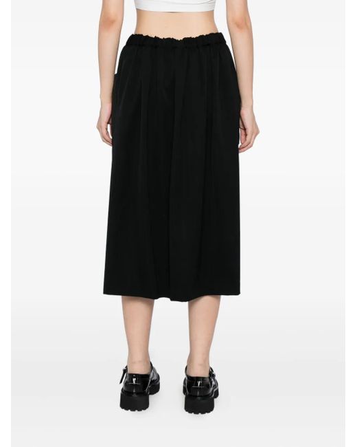 Comme des Garçons Black Wool Midi Skirt