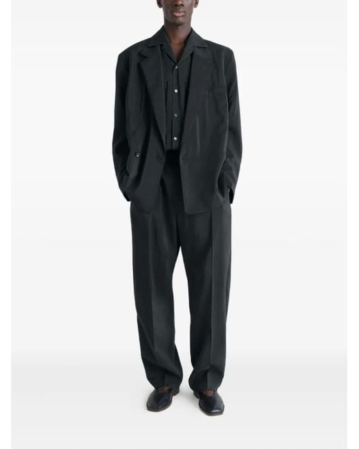 Lemaire Black Pleated Belted Trousers for men