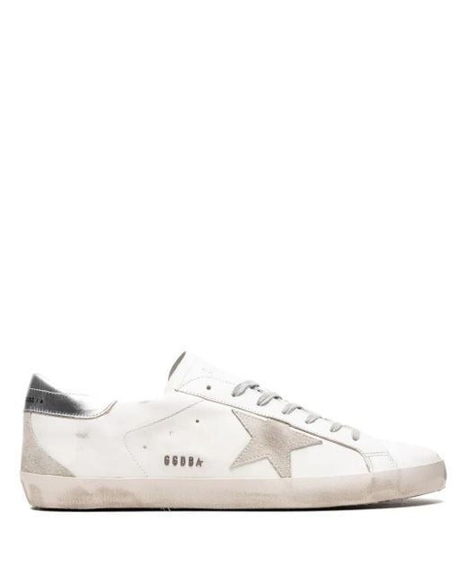 Golden Goose Deluxe Brand White Super-Star Trainers With Heels Tab And Lettering for men