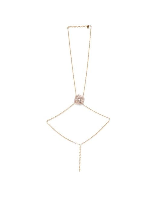 Silvia Gnecchi White Camelia Crystal-Embellished Body Chain