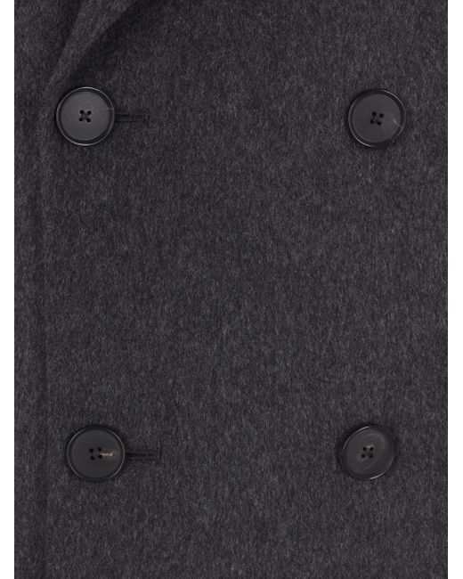 Auralee Blue Double-Breasted Coat for men