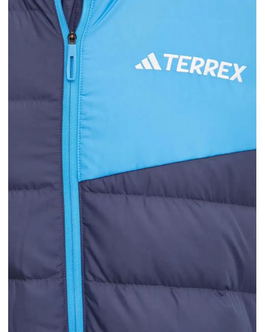 Adidas Blue Two-Tone Quilted-Design Jacket for men