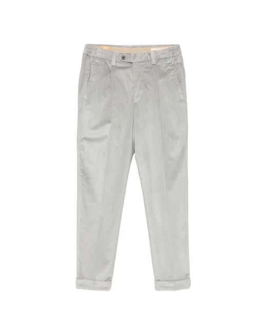 Alpha Industries Gray Pleated Corduroy Trousers for men