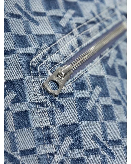 KENZO Blue Monogram-Print Jacket for men
