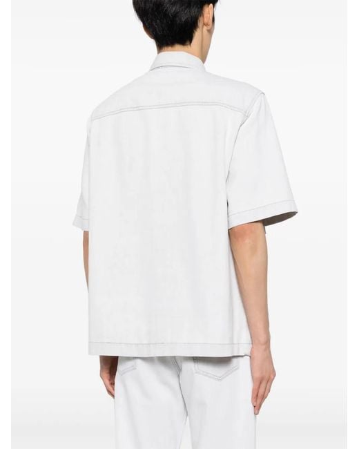 IRO White Short-Sleeve Denim Shirt for men