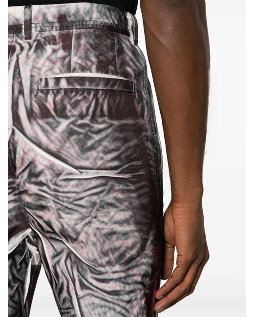 KANGHYUK Gray Abstract-Print Drop-Crotch Trousers for men