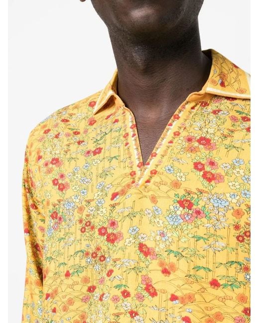 Orlebar Brown Yellow Ridley Solo Fantasy Shirt for men