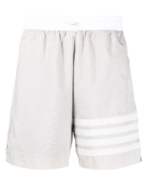 Thom Browne White 4-bar Stripe Track Shorts for men