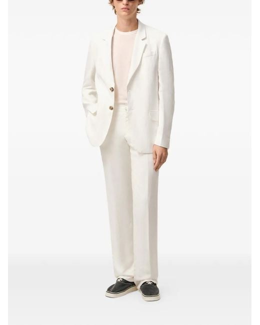AMI White Straight Single Breasted Jacket for men