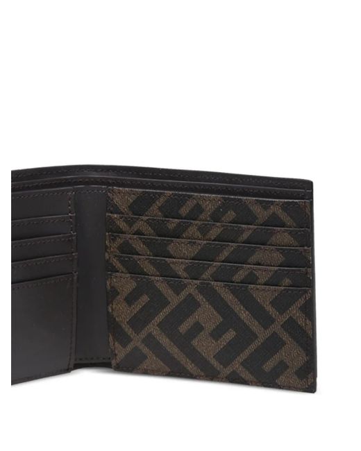 Cartera plegable con logo FF Fendi de hombre de color Black