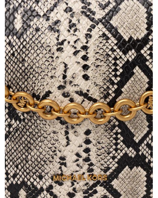MICHAEL Michael Kors White Snake-Effect Chain-Detail Shoulder Bag