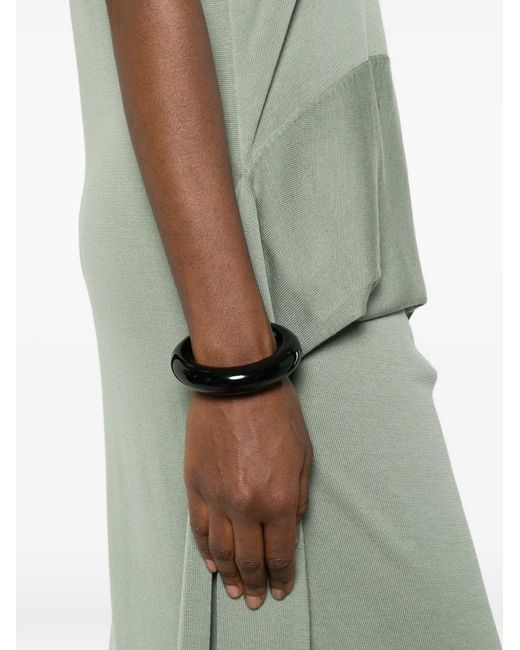 Jil Sander Green Robe Drapée À Col V