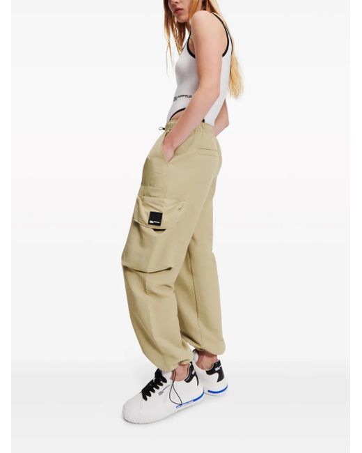 Karl Lagerfeld Natural Straight-Leg Cargo Trousers