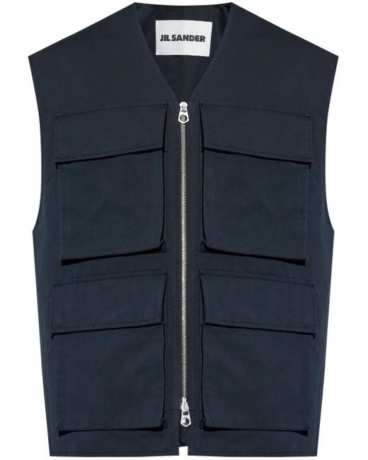 メンズ Jil Sander ポケット ベスト Blue