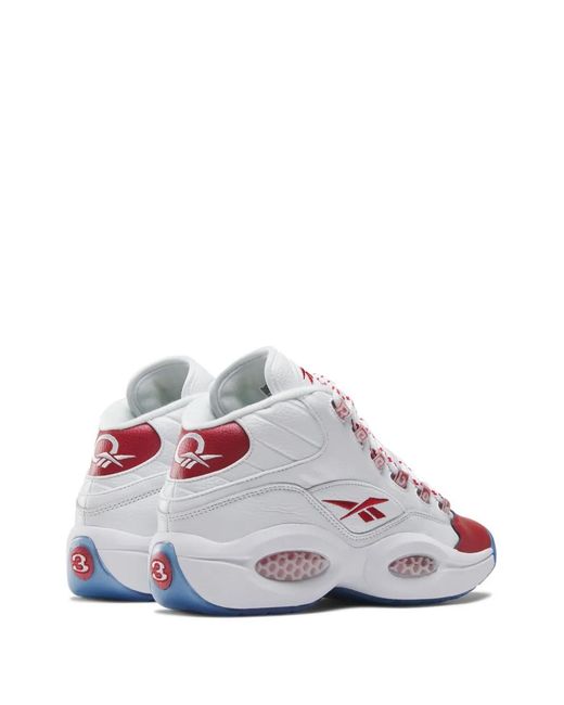 Reebok White Question Mid Lace-Up Sneakers