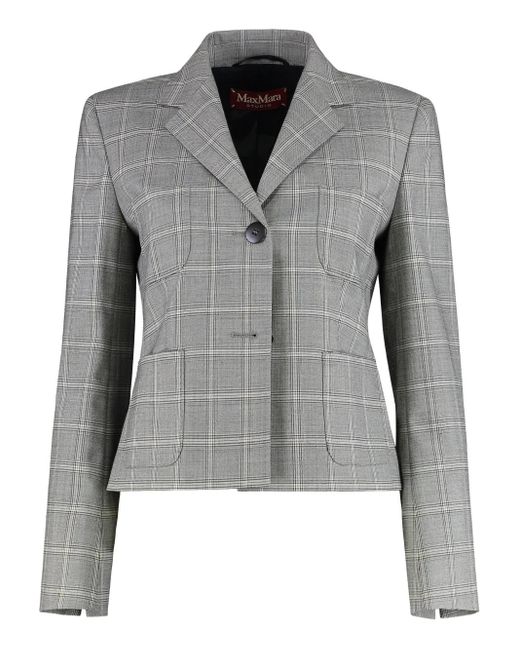 Chaqueta a cuadros con botones Max Mara de color Gray
