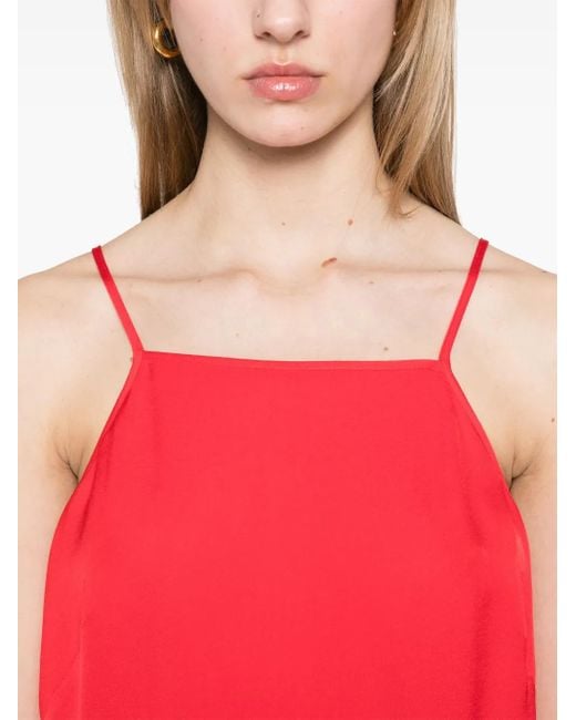 Twinset Red Square-Neck Tank Top