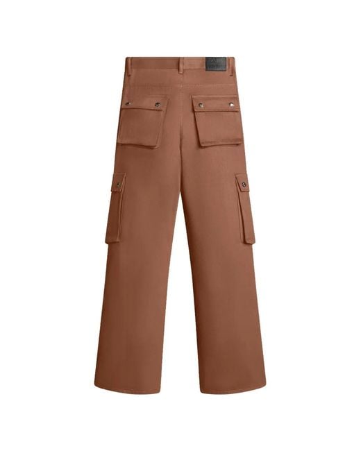 LOSTSHDWS Brown Pantalon Cargo Ample for men