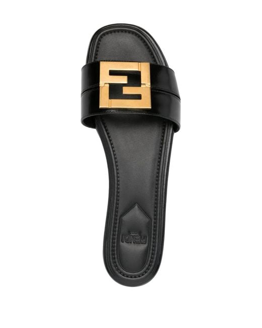 Fendi White Ffold Slides