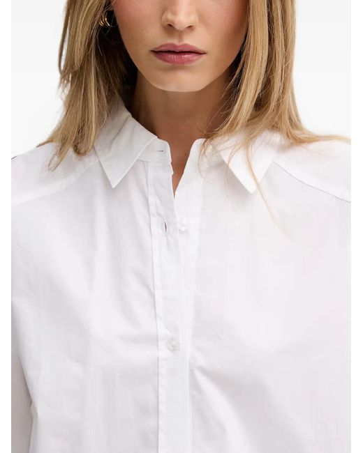 DKNY White Elasticated-Waist Buttoned Shirt