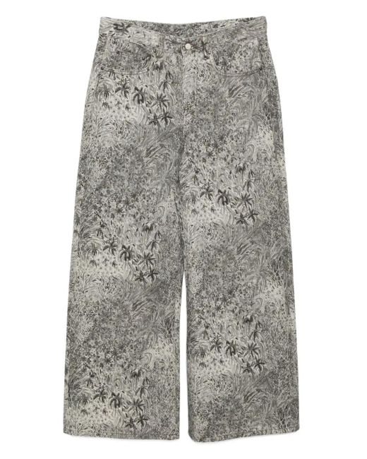 JNBY Gray Graphic-Print Jeans
