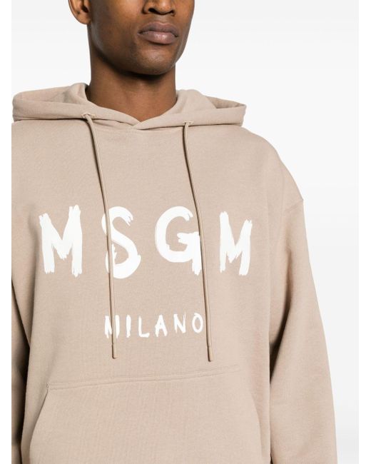 MSGM Natural Sweatshirt With Logo for men