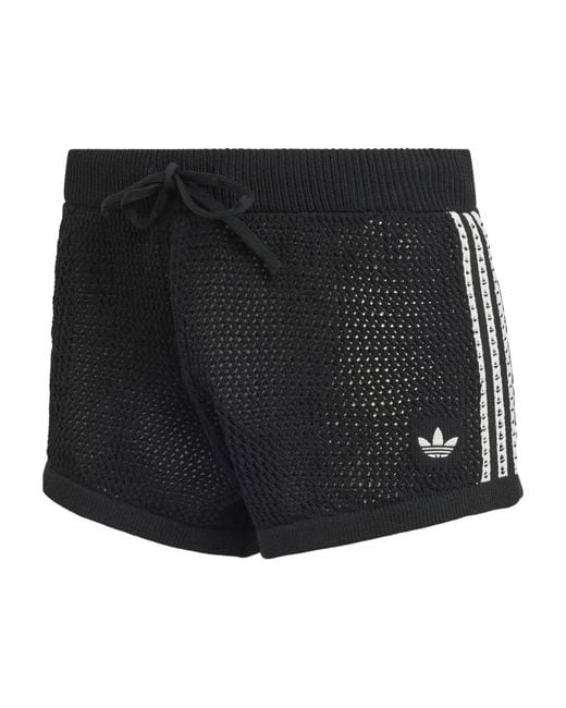 Adidas Black Stripes Drawstring Shorts
