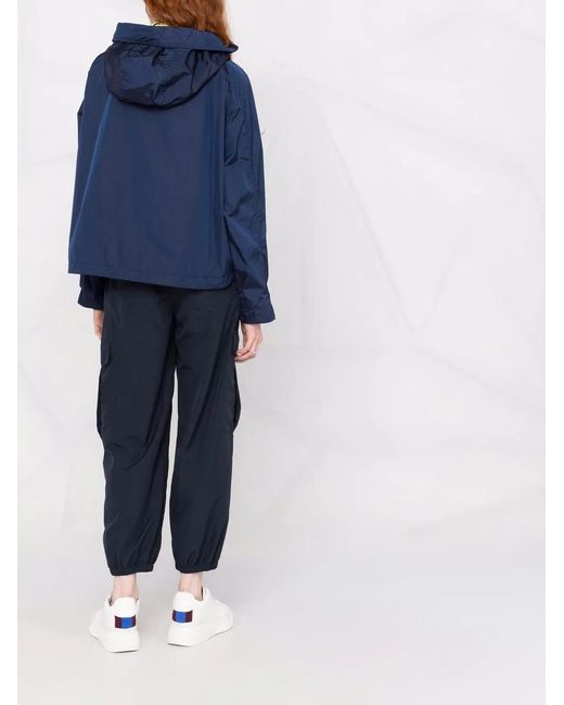 Moorer Blue Drawstring-Cuff Cropped Jacket