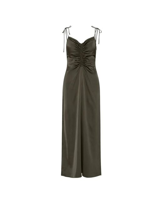 ROTATE BIRGER CHRISTENSEN Green V-Neck Slip Maxi Dress