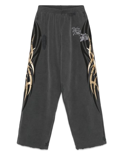 Balenciaga Gray Pantalon De Jogging À Imprimé Doré