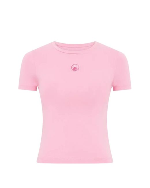 MARINE SERRE Pink Pearl Logo Baby Fit T-Shirt