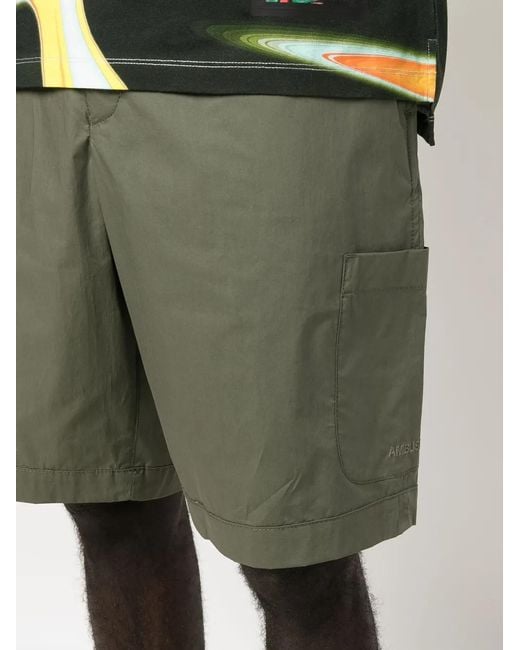Ambush Green Cotton Bermuda Shorts for men