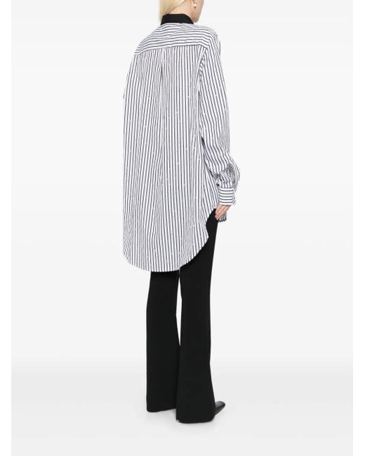Macgraw White Striped Oversized Shirt