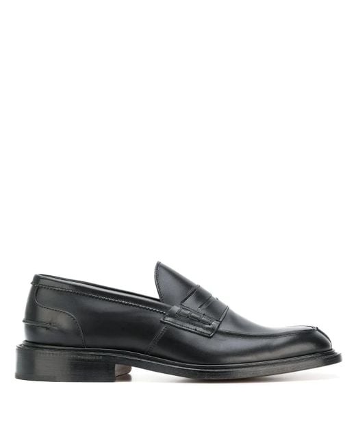 Tricker's Black James Penny Loafers for men