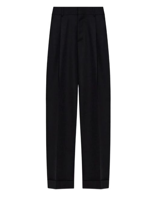 DSquared² Black Pleated Wool Trousers