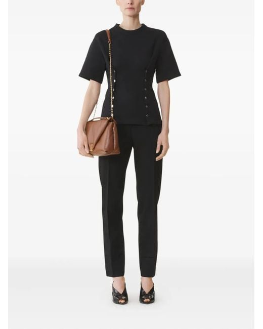 Lanvin Black Button-Detail Fitted Top
