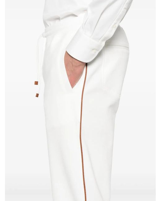 メンズ Brunello Cucinelli パイピングトリム スウェットパンツ White