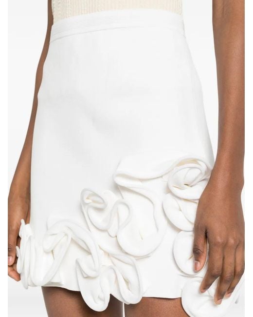 Sandro White Mini Floral Knit Skirt