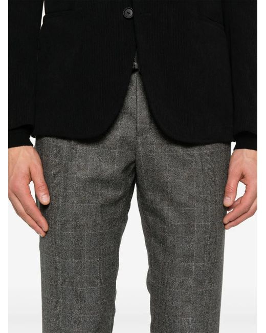 Incotex Gray Checked Trousers for men