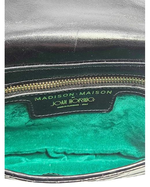 Madison Maison Black Moc Croc Crossbody Bag