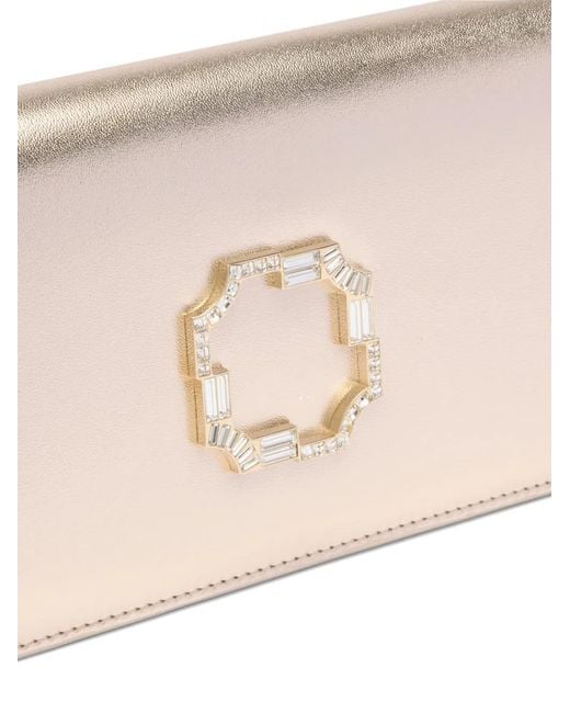 Malone Souliers Natural Metallic Vivien Jewel Clutch Bag