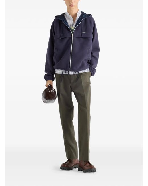 Prada White Check-Pattern Pocket Shirt for men