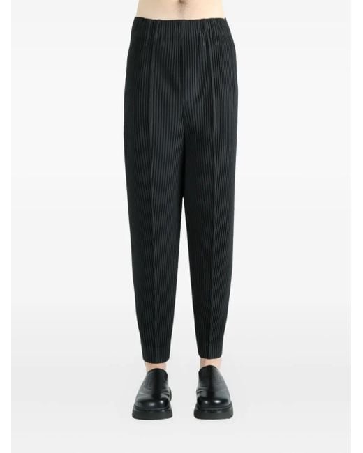 メンズ Homme Plissé Issey Miyake Pleated Trousers Black