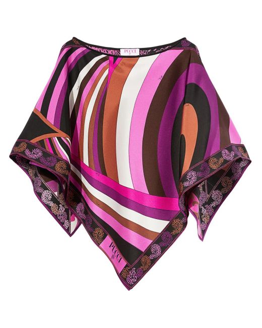 Caftano Con Stampa Iride Struzzo di Emilio Pucci in Pink