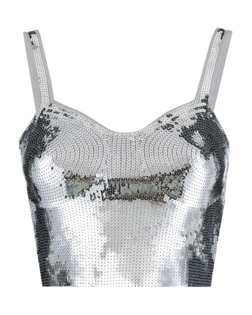 Sandro Gray Klassisches Cropped-Top
