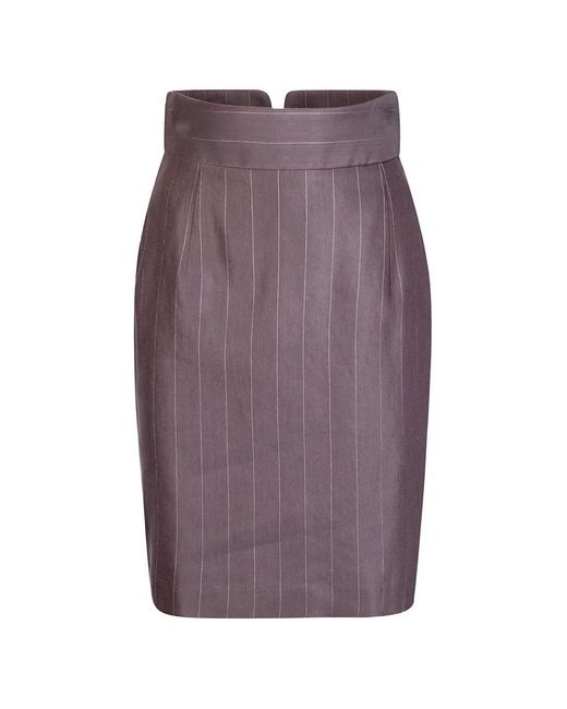 Tagliatore Purple Pinstripe Pencil Skirt