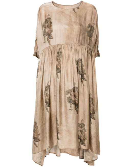 Uma Wang Natural Agnus Renassaince-print Dress