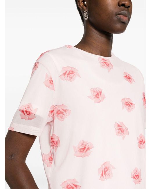 T-shirt a fiori di KENZO in Pink