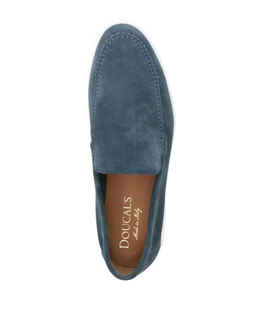 Doucal's Wildleder-Loafer mit Moc-Ziernaht in Blue für Herren